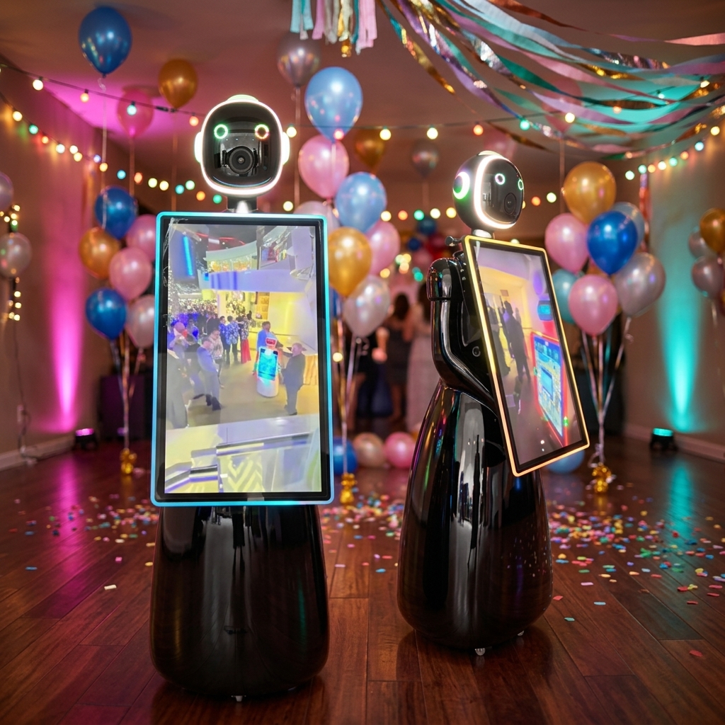 Super Black 32 Inch Touch Screen Robot Photo Booth Roamer Robotic Kit Photo Robot in Sale