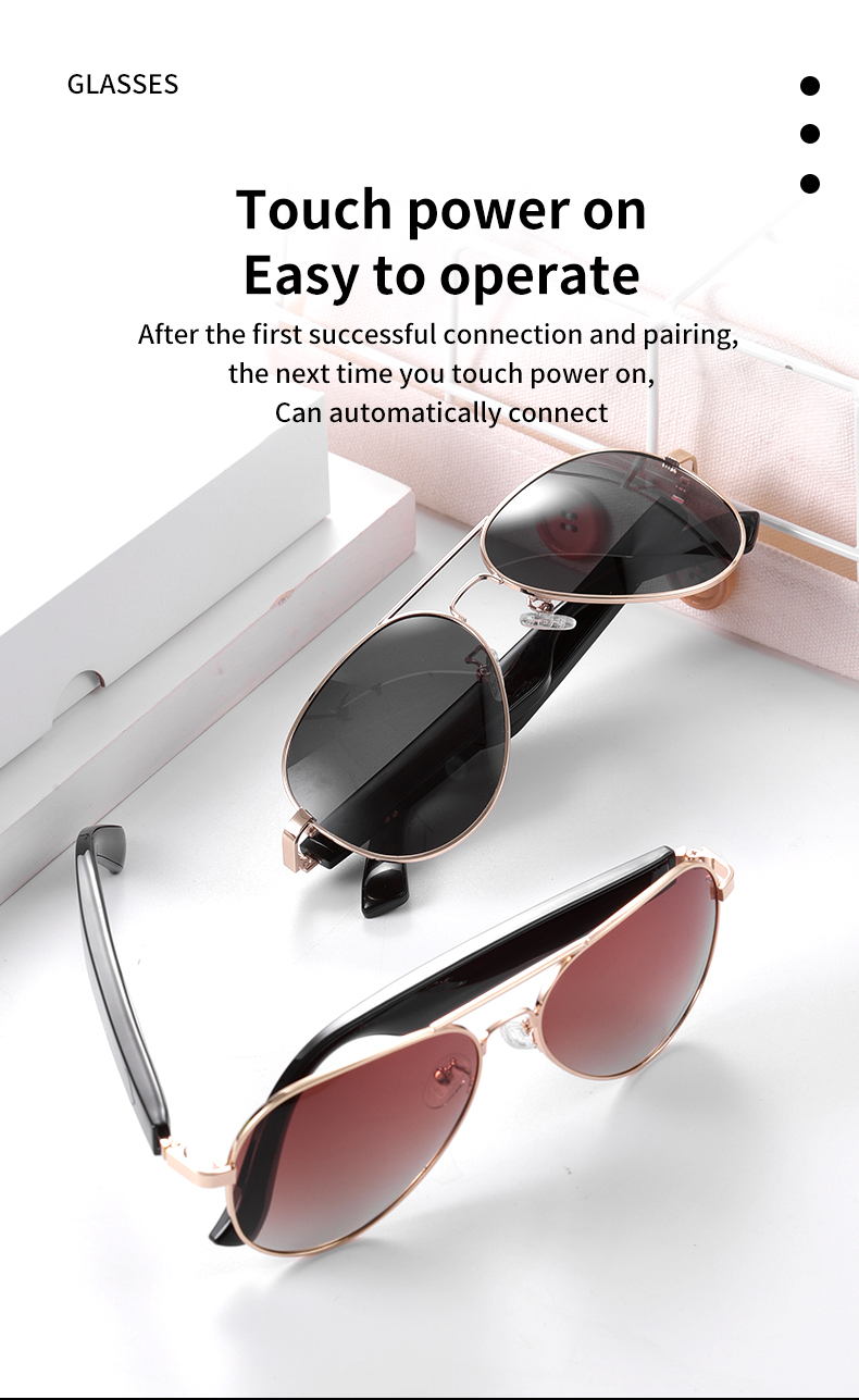 Factory Price AI Smart for Bluetooth Glasses Intelligent Video Camera and Translate Recording Function Wearable Headset