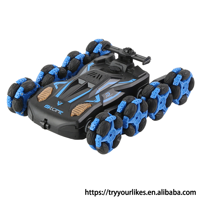 EPT 8-Wheel Dual Remote Control Stunt Drift Robot Dog Car Expert Level Gravity Sensing Racer with Lights Spray Music