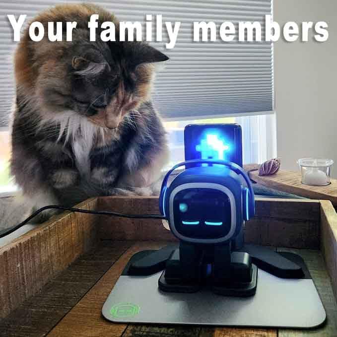 EMOPET AI Desk Robot Companion ChatGPT Enabled Voice Commands Dance Interactive Pet Personality Charging Home Station