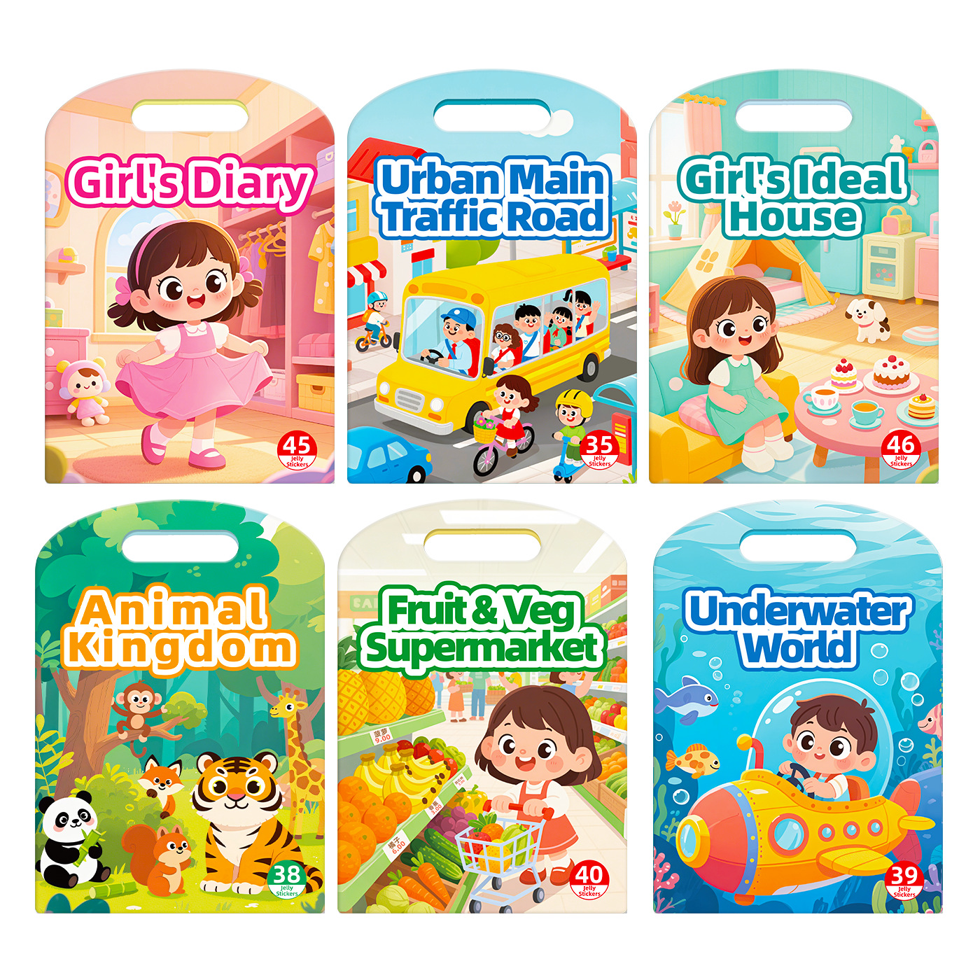 Children's DIY Quiet Book Early Education Jelly Sticker Toy for English Version Enlightenment Educational Toy Repetitive