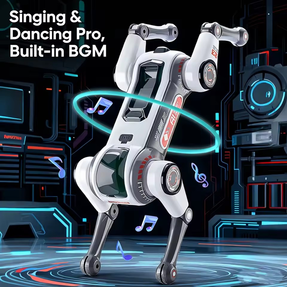 STEM Robotic Pet 2 4G RC Bionic Stunt Robot Dog With Lifelike Tricks AI Voice Interaction And Dynamic LED Light And