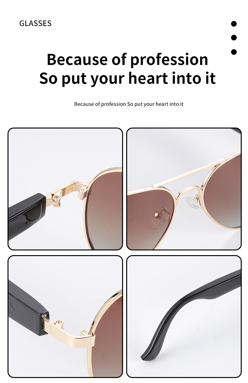 Factory Price AI Smart for Bluetooth Glasses Intelligent Video Camera and Translate Recording Function Wearable Headset